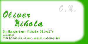 oliver mihola business card